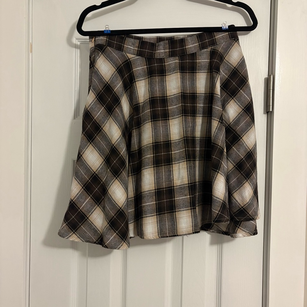 Romwe Plaid Skirt